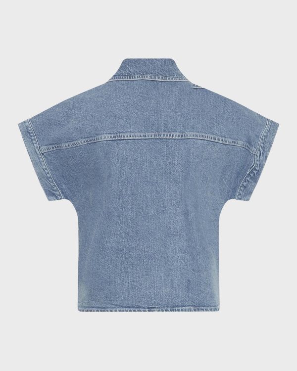 MSCHElida Ada Denim Shirt Light Blue Wash Mode – Bild 3