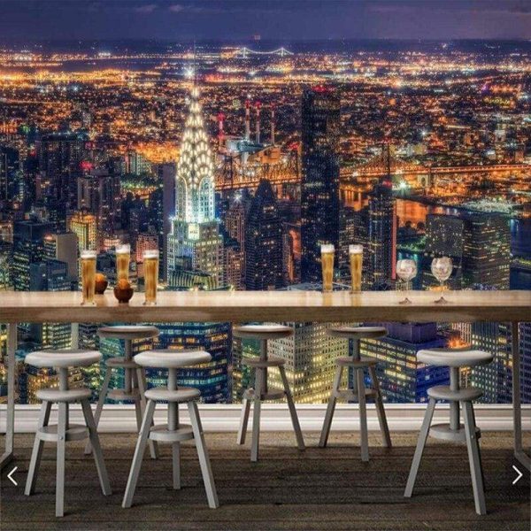 Papier Peint Vintage  Ville De New York Im Angebot
