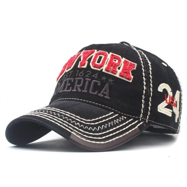 Casquette Vintage New York Rouge Et Noir Online-Verkauf