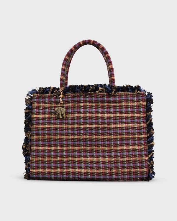 Book Tote Large Fringes Multi Red Schn?ppchen