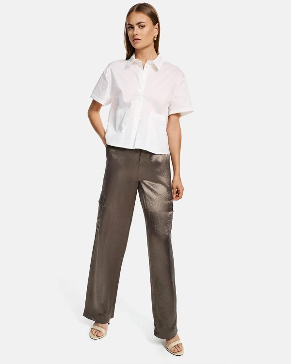 Bluse Utility Cropped White Angebot – Bild 2