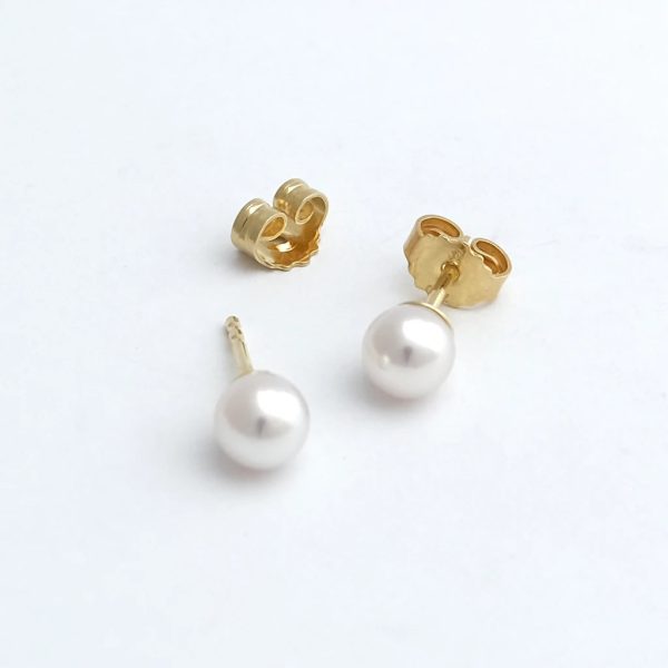 Ohrstecker  Akoyaperlen weiß  5,5 mm Gelbgold Online-Verkauf
