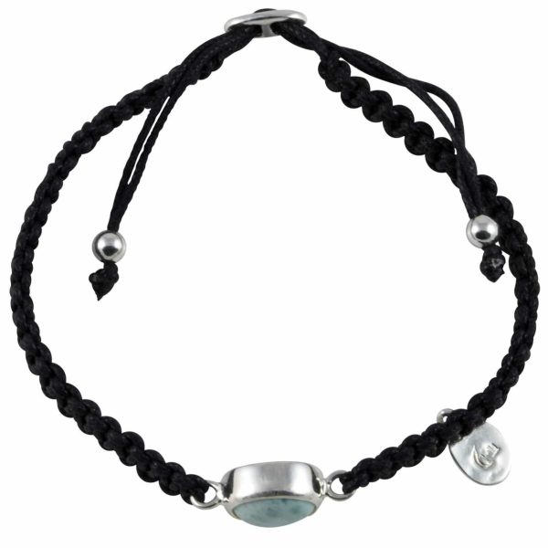 Makramee Armband mit Larimar (0,8 cm) Rabatt