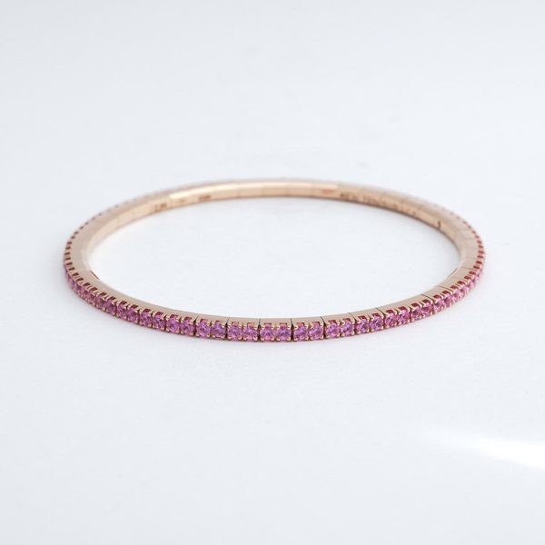 Armband EX TENSIBLE  Tennis 2  Rosegold + rosa Safire Jetzt online