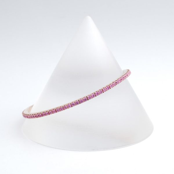 Armband EX TENSIBLE  Tennis 2  Rosegold + rosa Safire Jetzt online – Bild 3