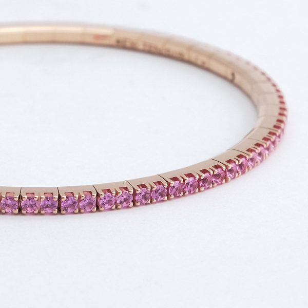 Armband EX TENSIBLE  Tennis 2  Rosegold + rosa Safire Jetzt online – Bild 5