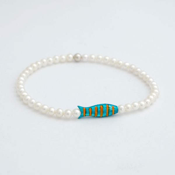 Armband  Fisch  petrol mit Streifen Online-Schn?ppchen