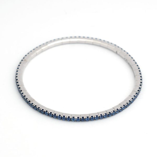 Armband EX TENSIBLE  Tennis 2  Weißgold + blaue Safire Online-Schn?ppchen – Bild 2