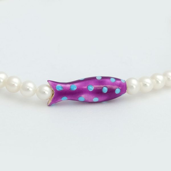 Armband  Fisch  violett mit Punkten Verkauf – Bild 2