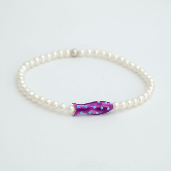 Armband  Fisch  violett mit Punkten Verkauf